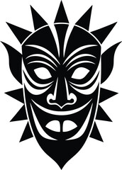 Silhouette Vector of Indian Folk Ritual Mask