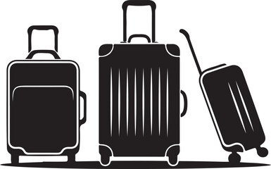 travel bag icon set. vacation, tourism and luggage symbol. isolated vector design