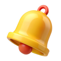 Three Dimensional Render of a Yellow Bell with Red Accents