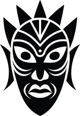 Traditional Folk Mask Silhouette from Indian Heritage