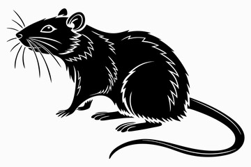 rat sihouette black vector