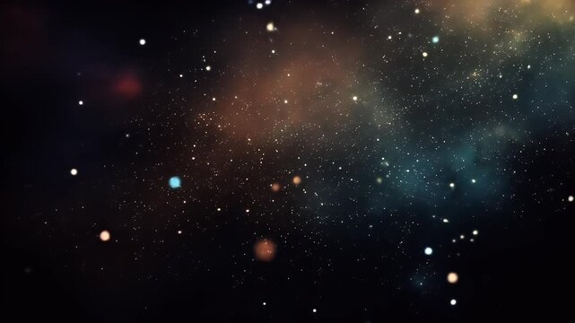 Beautiful Nebula Cloud And Stars In Deep Space Universe With Orange And Blue Light Cosmic Background With Glowing Particles For Adobe Stock