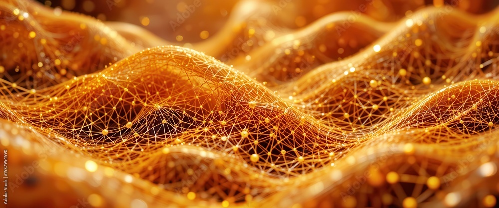 Fototapete creative computer monitor backgrounds with glowing golden wave patterns for dynamic visuals