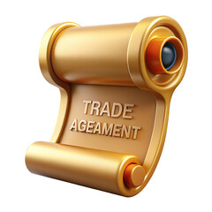 Golden Scroll Depicting Trade Agreement rendering golden scroll