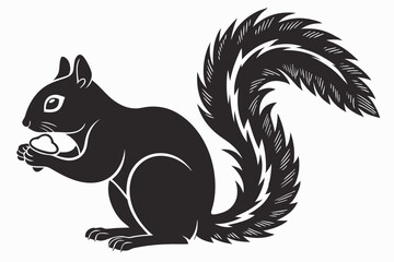 squirrel sihouette black vector