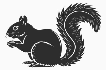 squirrel sihouette black vector