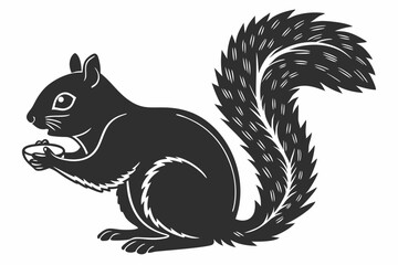 squirrel sihouette black vector