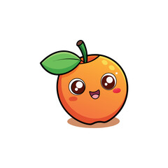 Funny doodle fruit cartoon with cute expression