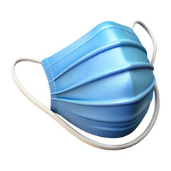 A 3D Render of a Light Blue Disposable Face Mask