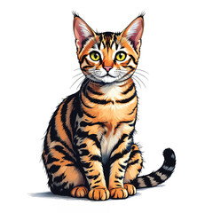 Bengal Cat cartoon vector illustration isolated
