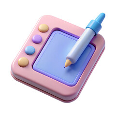 Pastel Pink 3D Render of a Kids Etch A Sketch Toy