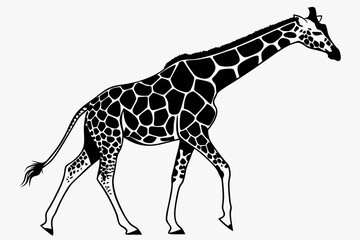 Naklejka premium giraffe sihouette black vector