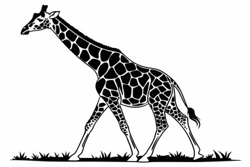 Naklejka premium giraffe sihouette black vector