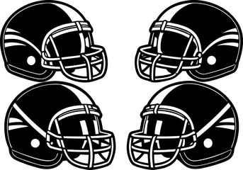 Fototapeta premium American Football Helmets vector graphics