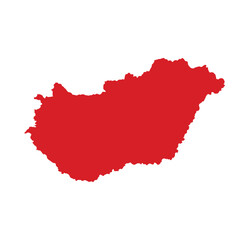 Map of Hungary, sign silhouette. World Map Globe. Vector Illustration isolated on white background. Europe continent.