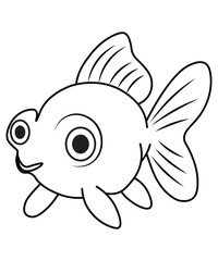 Big-Eyed Goldfish Line Drawing