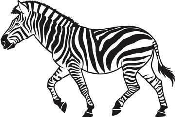 zebra silhoette black vector