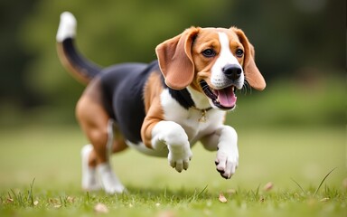 Dog run Beagle fun. High quality