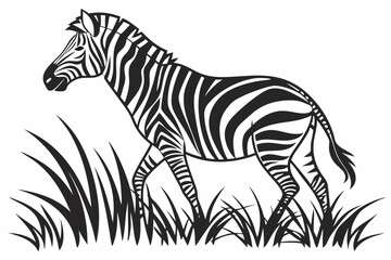 zebra silhoette black vector