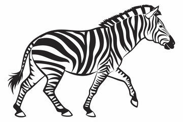 zebra silhoette black vector