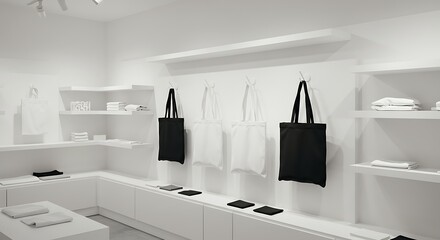 Minimalist Retail Store Interior Design White and Black Aesthetic