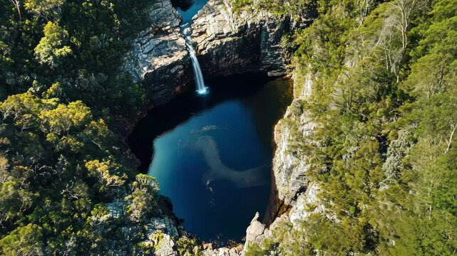 Exploring the stunning Moore Creek and cascading Horsetail Falls in Tasmania Australia, Moore creek and Horsetail falls in Tasmania, Australia Aerial view