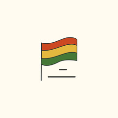 Juneteenth Pan-African flag vector icon symbolizing Black unity, freedom, justice, African American identity, and emancipation pride in vibrant minimalist design