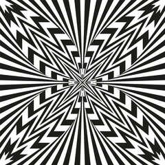 Optical illusion pattern. Abstract striped design. Vector hypnotic background. Geometric tunnel effect.
