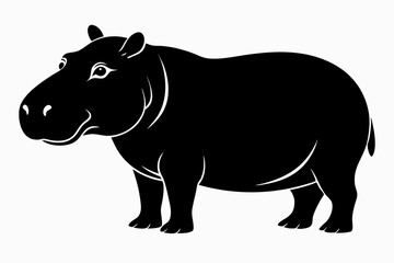 hippopotamus sihouette black vector