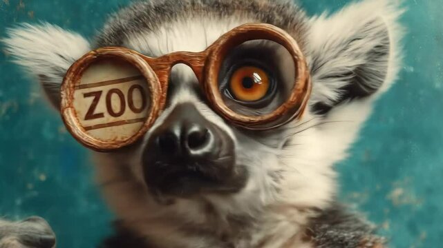 Lemur Zoo Goggles Portrait.