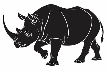 rhinoceros sihouette black vector