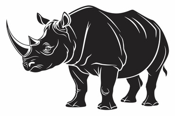 Obraz premium rhinoceros sihouette black vector