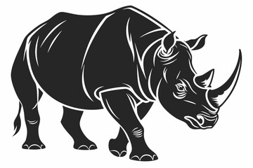 rhinoceros sihouette black vector