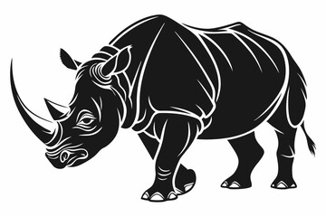 rhinoceros sihouette black vector