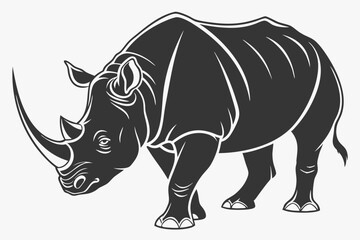 rhinoceros sihouette black vector