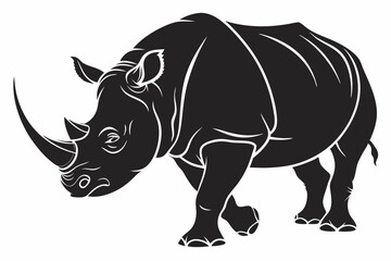 rhinoceros sihouette black vector