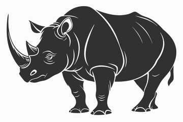 rhinoceros sihouette black vector
