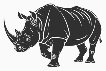 rhinoceros sihouette black vector