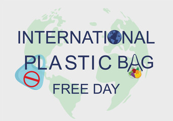 International Plastic bag Free Day celebration vector graphic design illustration. Sustainable and Ecology Lifestyle Concept.