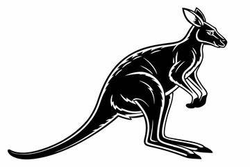 kangaroo sihouette black vector