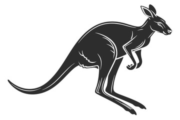 kangaroo sihouette black vector