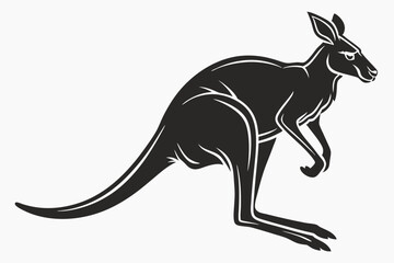 kangaroo sihouette black vector