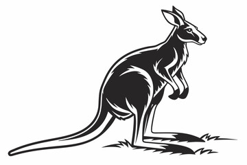 kangaroo sihouette black vector