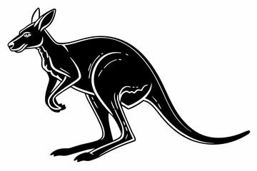kangaroo sihouette black vector