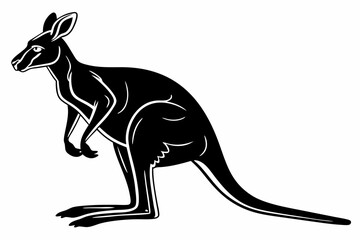 kangaroo sihouette black vector