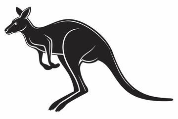 kangaroo sihouette black vector