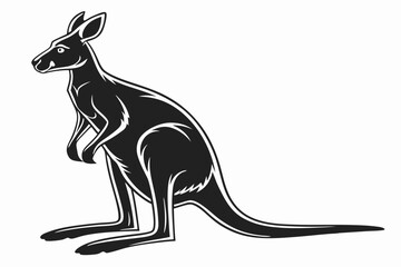 kangaroo sihouette black vector