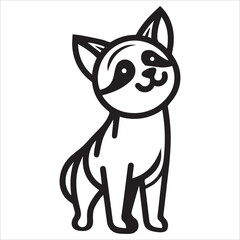 Fototapeta premium Playful Dog Minimalist Line Art Design