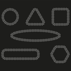 Geometric shapes collection. Abstract form elements. Vector design symbols. Modern graphic set.