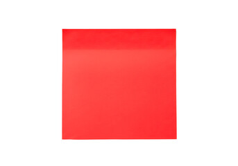 Red sticky note isolated on transparent background
